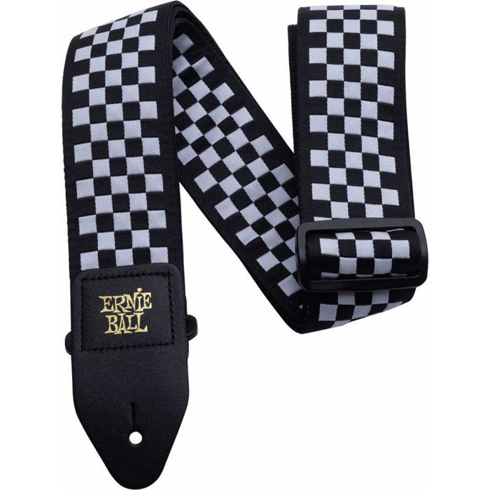 Ernie Ball 4149 - Sangle guitare Jacquard - Black and white ckeckered