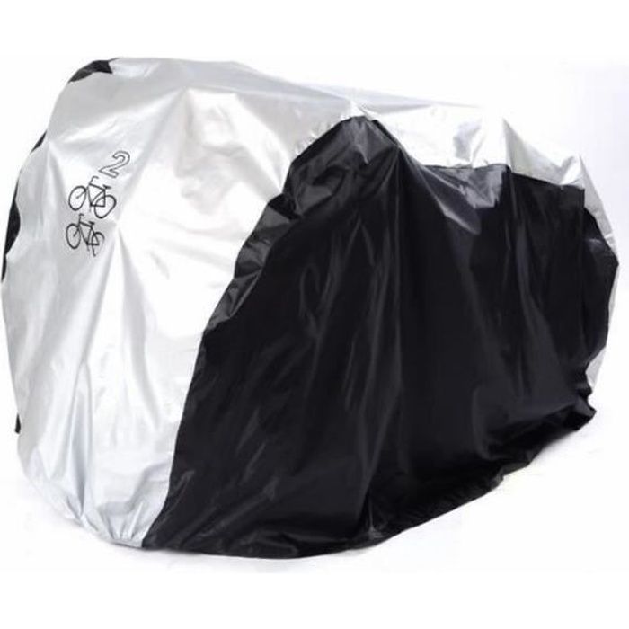 Housse Vélo Couvre Imperméable Housse de Protection Vélo Couverture Cyclisme Anti Pluie Poussière - M, Noir et argenté