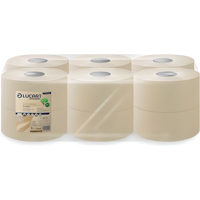 LUCART - MINI JUMBO 180 M ECO NATURAL - 12 rouleaux