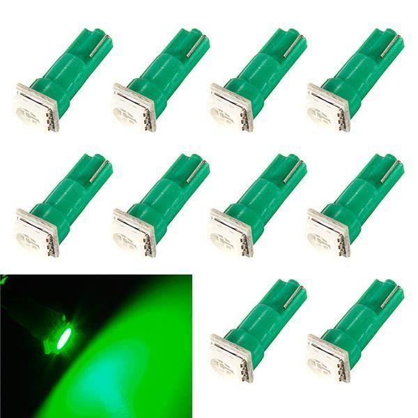 LED Ampoules Vert - Vert - 10 Pcs 10x T5 286 5050 SMD voiture Wedge Tableau de bord Speedo côté ampoule lampe 12V DC