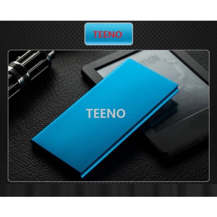 TEENO Pure Power Bank 8000mAh Noir Batterie de secours externe Pour iPhone Samsung iPad MP3 MP4