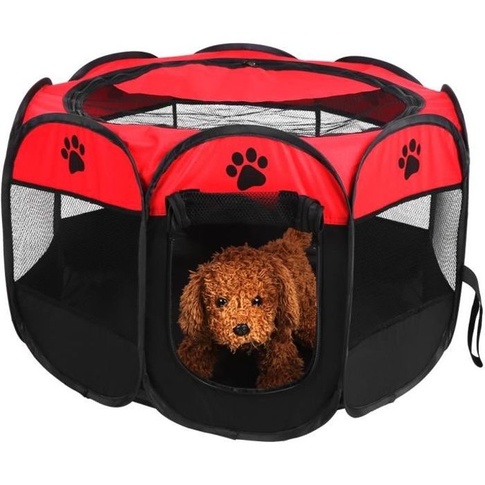 Parc à Chiots Clôture Octogonal Pliable Pour Animaux Chenil Chien 81 x 45cm -PAI
