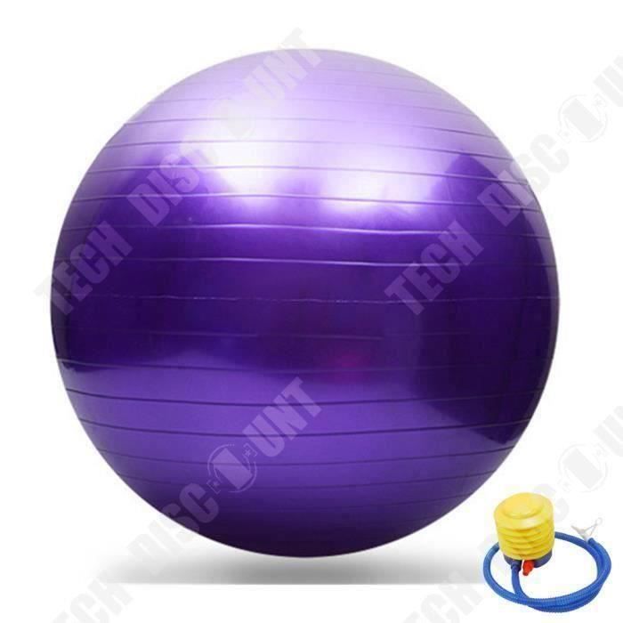 Swiss Ball pour Fitness Yoga- 65 cm Anti-éclatement+pompe violet-Ballon d'Accouchement COSwk34085