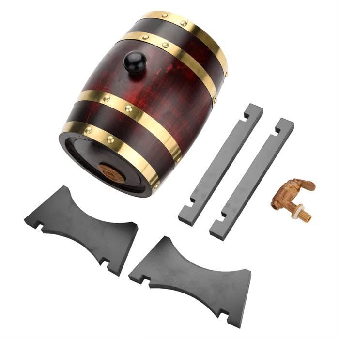 Garosa Baril de chêne Tonneau à vin en bois de chêne vintage pour bière Whisky Rum Port 1.5L