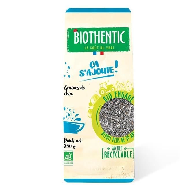 BIOTHENTIC Graines de chia - 250 g