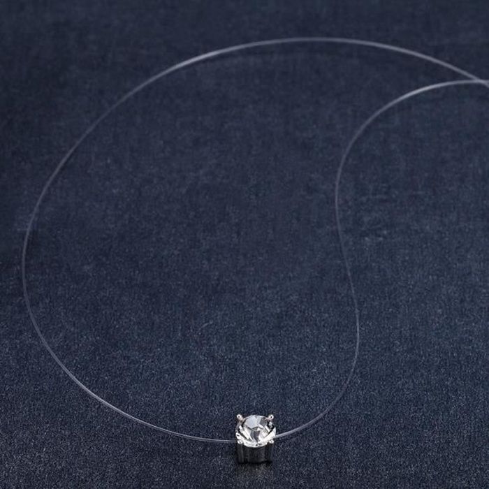 Collier Nylon Invisible et Cristal