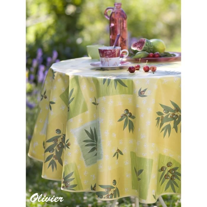 Nappe Toile Cirée Olivier Carrée 180x180 cm