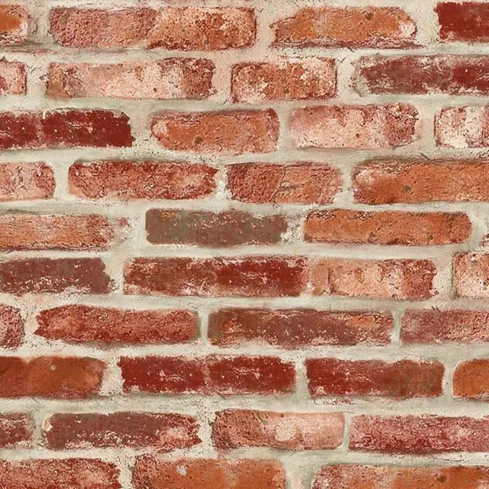 Papier peint LUTECE imitation brique Rouge 10 m x 0,52 m