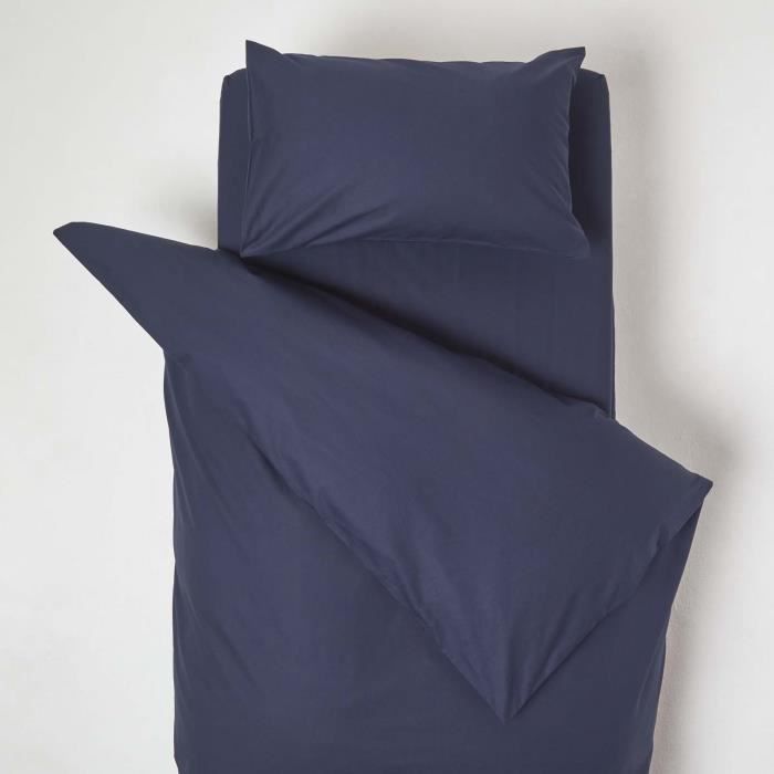 Parure de lit enfant en coton égyptien 200 fils Bleu marine, 120 x 150 cm