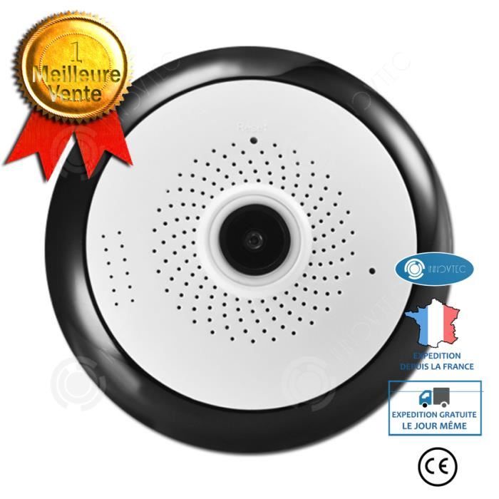 INN Caméra Fisheye Moniteur à distance de téléphone portable panoramique à 360 degrés HD Vision nocturne Moniteur d'alarme de réseau