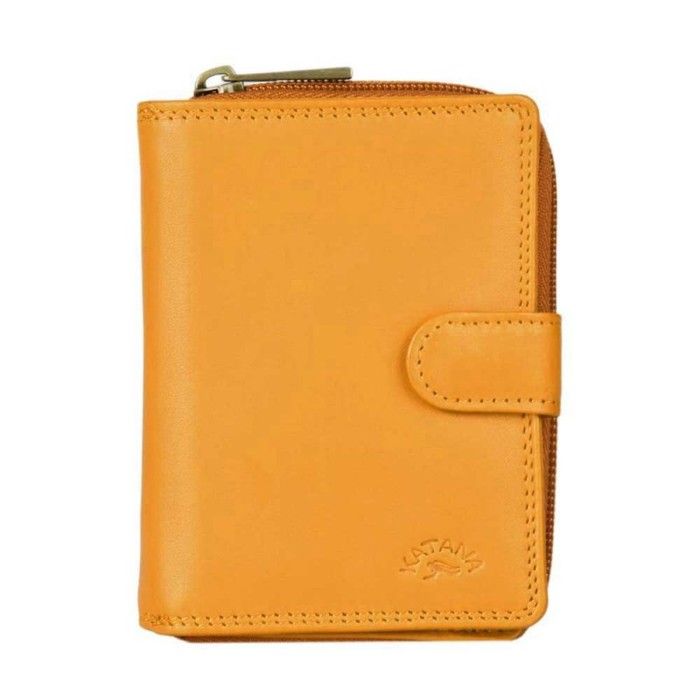 Portefeuille compact en cuir KATANA - jaune - KAT-753052-16-JAUNE