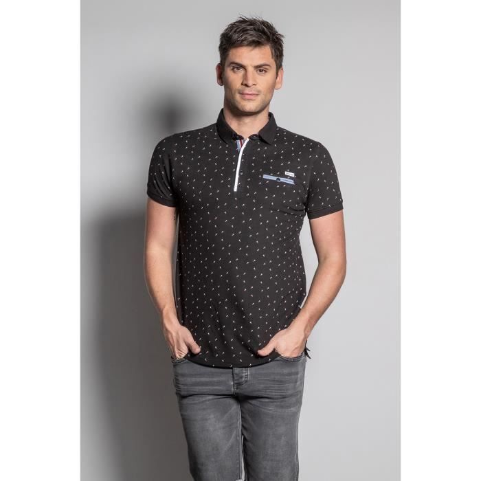 Polo imprimé à manches courtes IKADO - Black