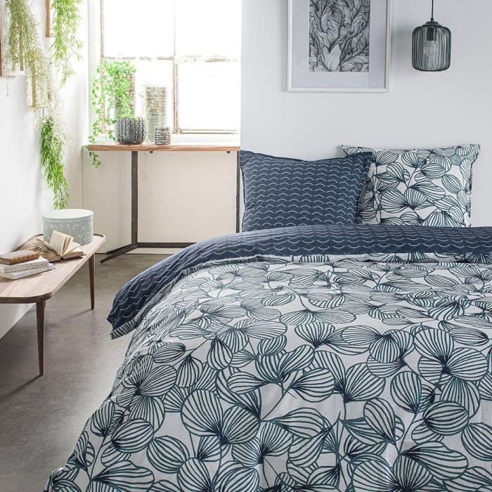 TODAY Parure de lit SUNSHINE 5.40 - 2 personnes - 220 x 240 cm coton - Imprimé Vert Floral TODAY