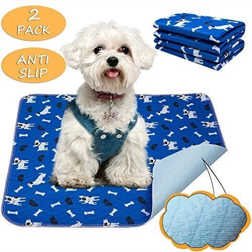 Yangbaga 2 pcs- 40*60cm, Tapis Educateur pour Chien réutilisable - Alese pour Chien Lavable et Antidérapant , Bleu