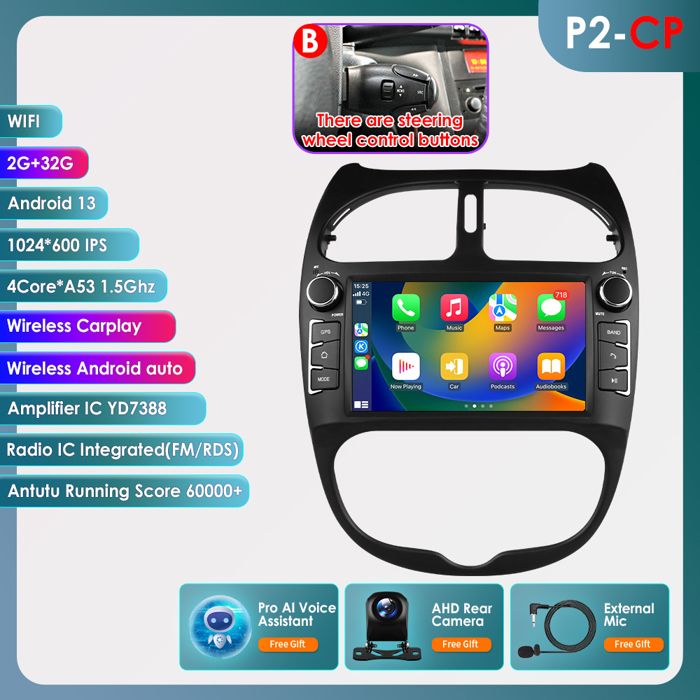 Autoradio Android 13 Pour Opel Zafira C/Vauxhall Zafira C (2010-2016) – Écran 9,7" Tactile – 2 Go RAM, 64 Go ROM – CarPlay/Android Auto Sans Fil – GPS, Wi-Fi, Bluetooth - 5