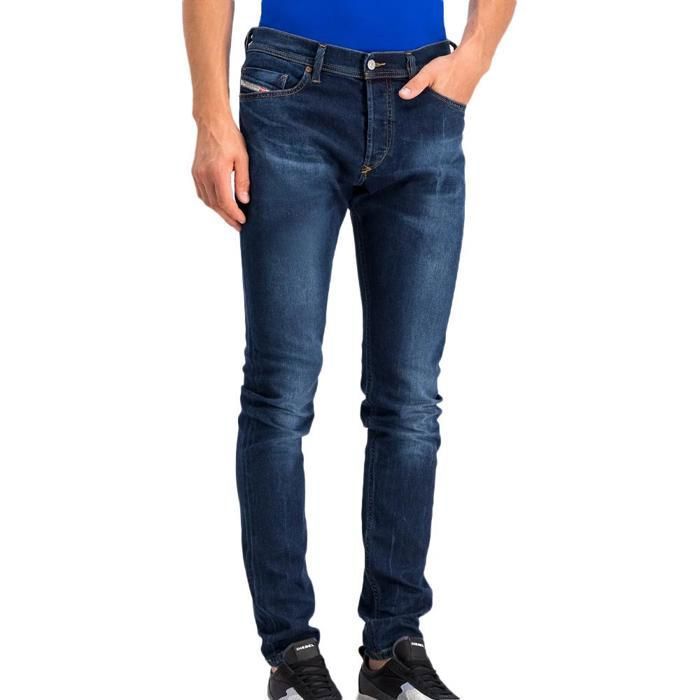 Jeans Diesel Slim Délavé - Taille W28 L34 (38FR), Brodé Logo, Occasion En Super état