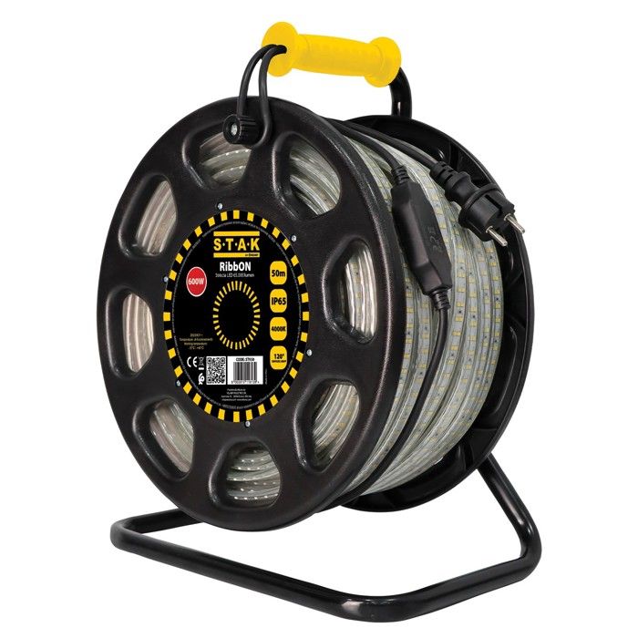 Bande LED de chantier - RibbON 50m - 65 000 lm - IP65 étanche - Enrouleur 50 m