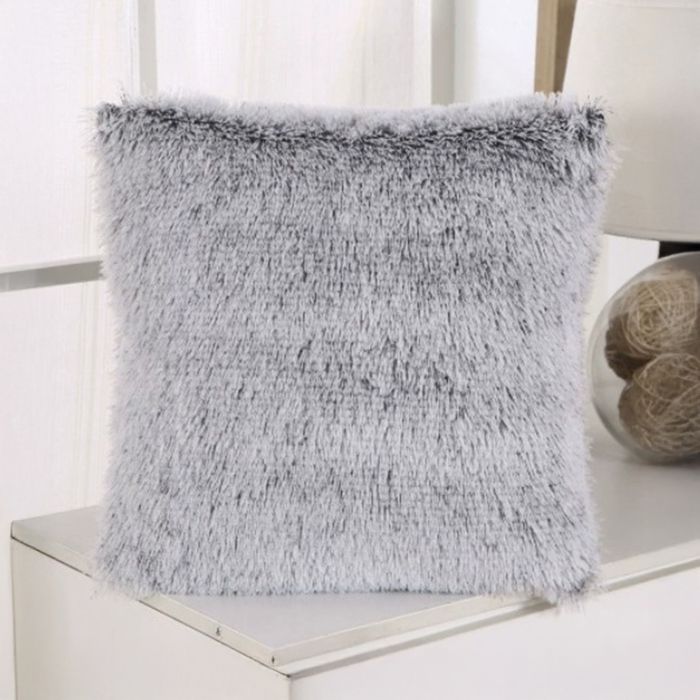 PERLA - Coussin carré en tissu gris 42x42 cm