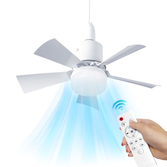 Ventilateur Plafond Silencieux avec Lumière 3 Couleur - 3 Vitesses -Minuterie 4H - Télécommande Contrôle Ventilateur Plafonnier - Prumya