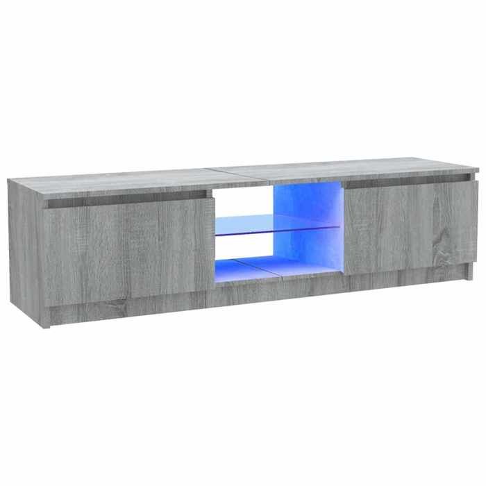 167919& Table de Télévision/multimédia - Meuble TV - avec lumières LED sonoma gris 120x30x36 cm