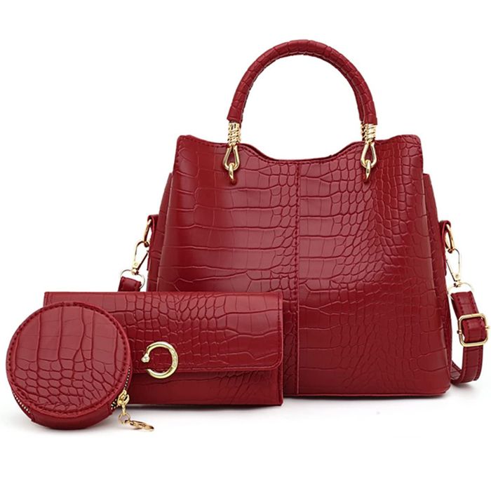 Ensemble de sacs à main pour femme sac à bandoulière en crocodile sac à bandoulière pour femme de taille moyenne. Label
