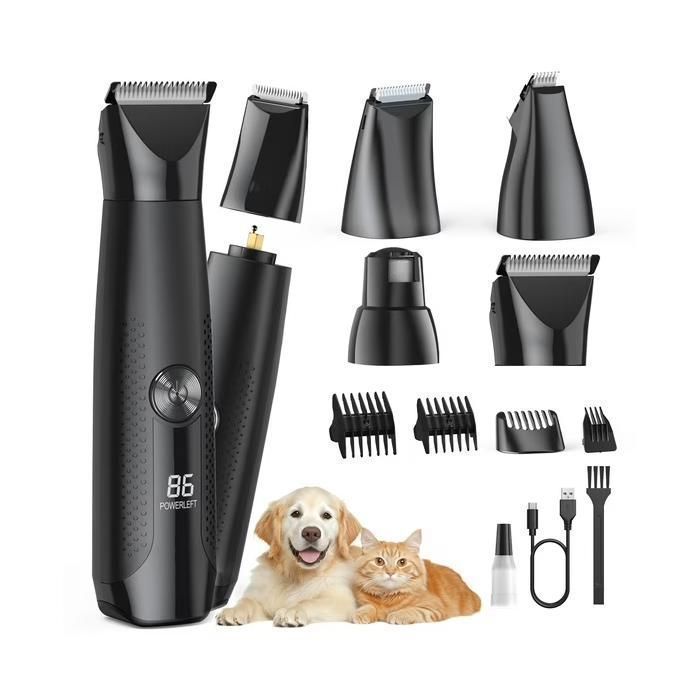 Meilleurs prix pour Tondeuse Électrique pour Animaux – Kit de Toilettage Silencieux Rechargeable avec 5 Têtes et Accessoires