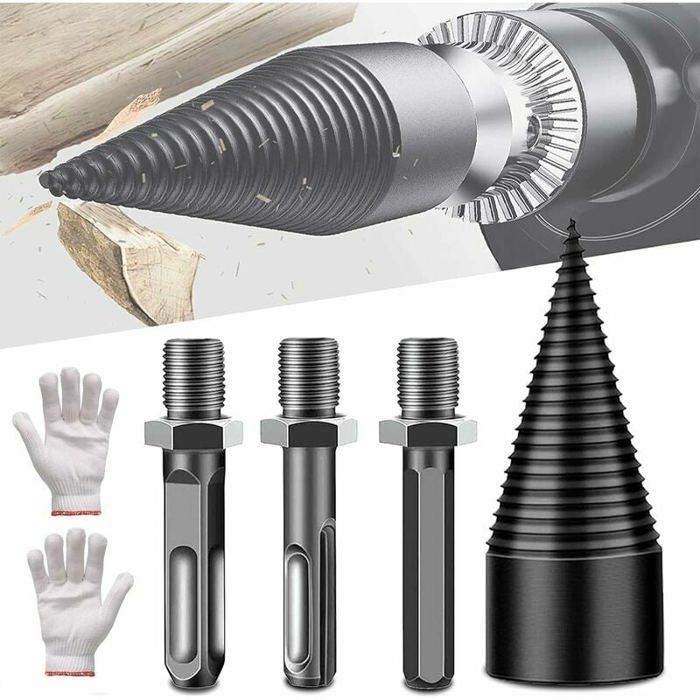 Foret à Fendre les Bûches 42mm Perceuse Multifonction pour Fendre le Bois de Chauffage