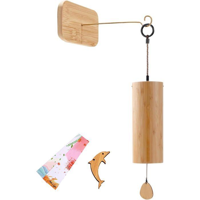 Carillon Éolien En Bambou Omtofo 6 Tubes 78 Cm - Décoration Extérieure Naturelle Et Apaisante