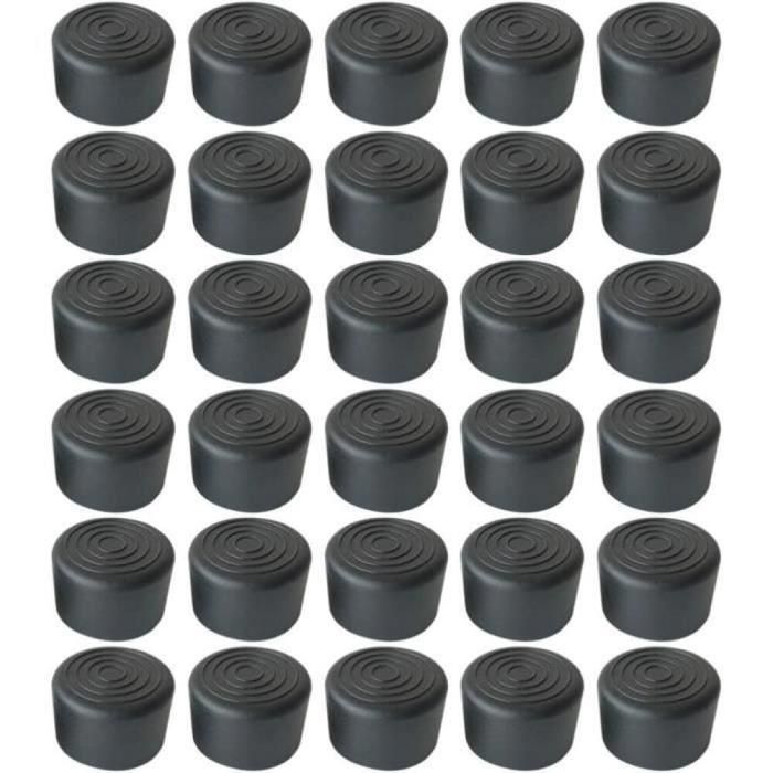 Embouts en caoutchouc - XVX - Lot de 100 - Ronde - Antidérapant - 25 mm