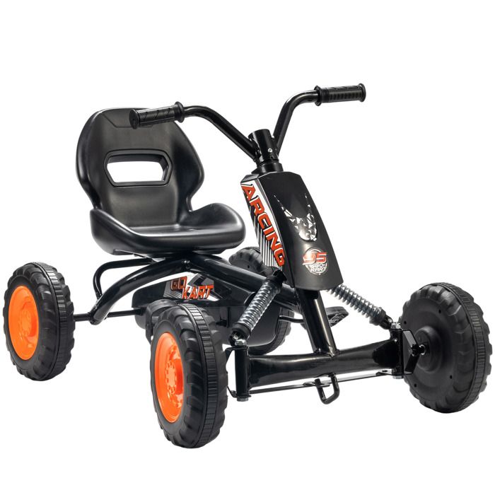 Kart à pédales pour enfants - AIYAPLAY - avancer et reculer - pour garçons filles de 2-5 ans - PP et acier - 84x54x56 cm - noir