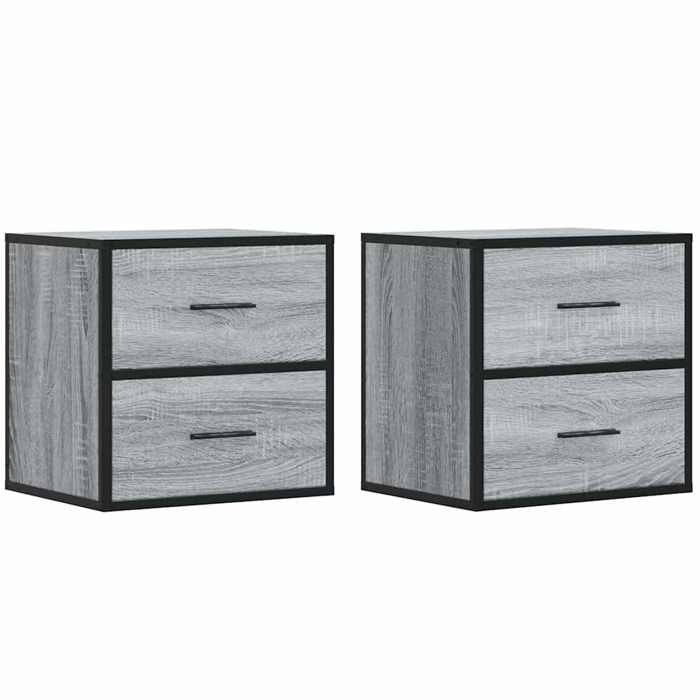 JILLS - Ensemble de 2 armoires de chevet Tables de chevet murales Lot de 2 - sonoma gris 40x31x39 5cm OCT82631589