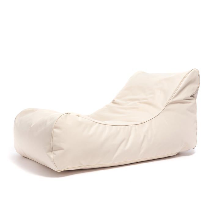 Master Polyester Canapé Pouf Outdoor Pouf Fauteuil Relax Salon 115x65x60cm Crème - Ecopuf
