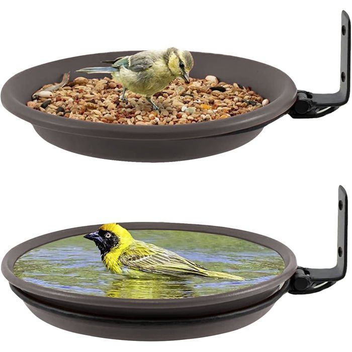 Comparer les prix de 2 abreuvoirs oiseaux extérieur – mangeoire + bain suspendu pour balcon/jardin Label