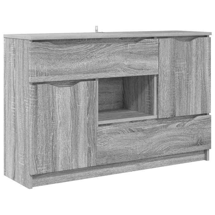 [1786370]Meuble Bas - Buffet de salonmeuble de rangement Buffet Gris Sonoma 100x30x656 Bois dingénieriePoids:29 Kg