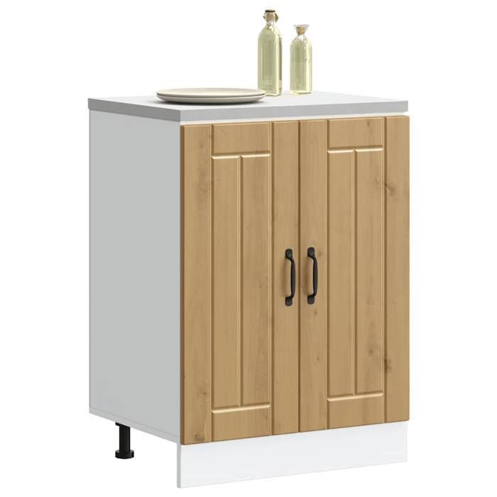 Promo printempsMeuble sous vasque(1 pcs) Armoire/Cabinet/Placard - SARAZYJ - meuble de cuisine - Lucca chêne artisanal bois ingéni