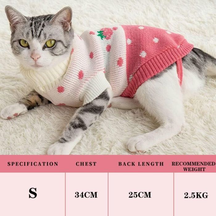 Pull pour Chat Hiver Vêtements Chat Facile à Mettre Textiles pour Chats et Chatons .