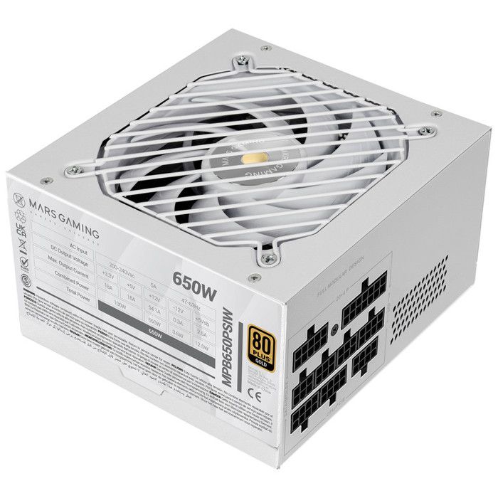 Fonte d'Alimentation Mars Gaming MPB650PSI 80+ Gold Full Modulaire ATX 3.1 PCIe 5.1 - vue 2
