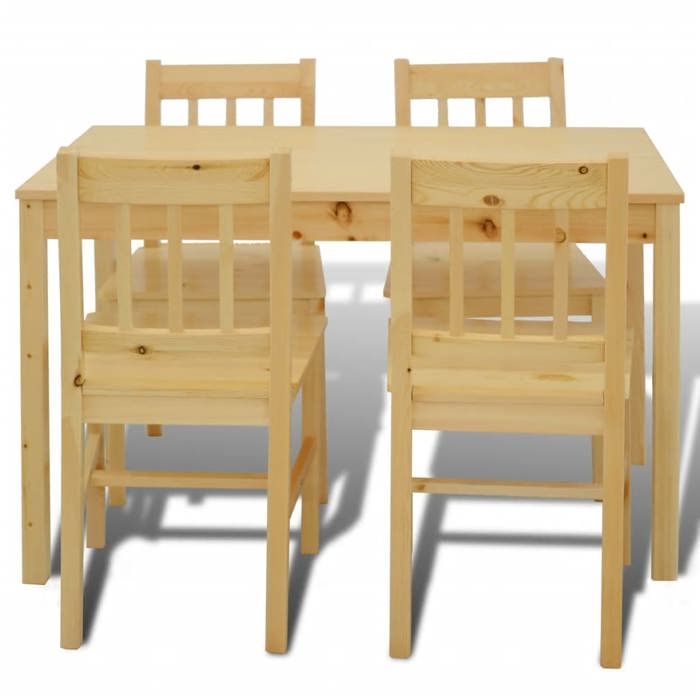Les SoldesTable de salle à manger - Table de salon et chaises - pour cuisine - en bois avec 4 chaises Naturel(2/4 personnes) mvz73