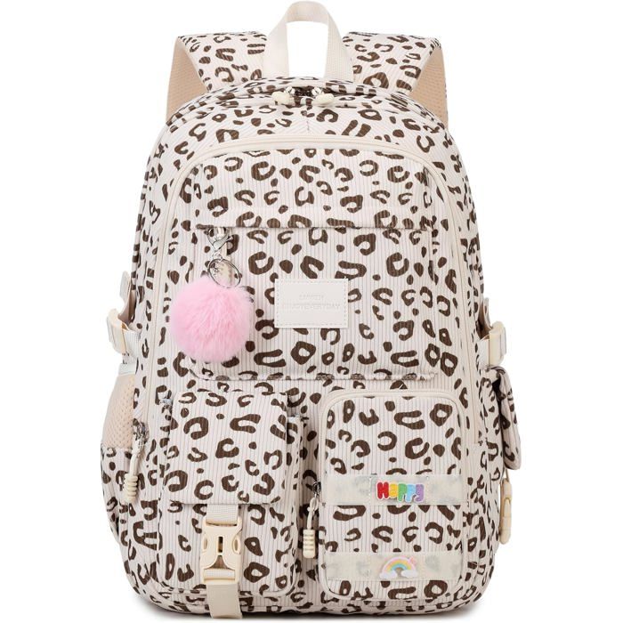 Sac à dos scolaire pour adolescente - Grande capacité 20 L - Compartiment ordinateur portable 17 pouces
