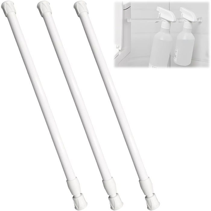 3 Pcs Barre Extensible Sans Perçage30-50 Cm Barre Rideau ExtensibleTringle Entre 2 Murs Avec Ressort Pour FenêtresArmoiresPlac