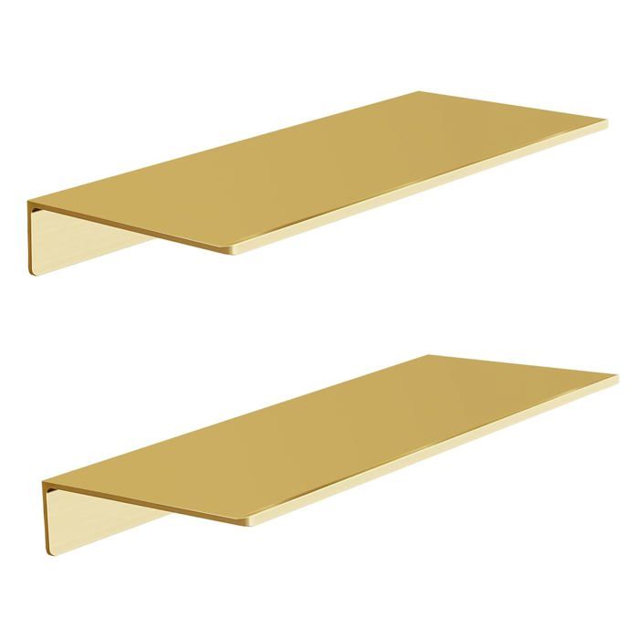Étagère murale dorée brossée en métal - lot de 2 - alliage daluminium 30 x 12 5 x 3 cm - décoration et rangement