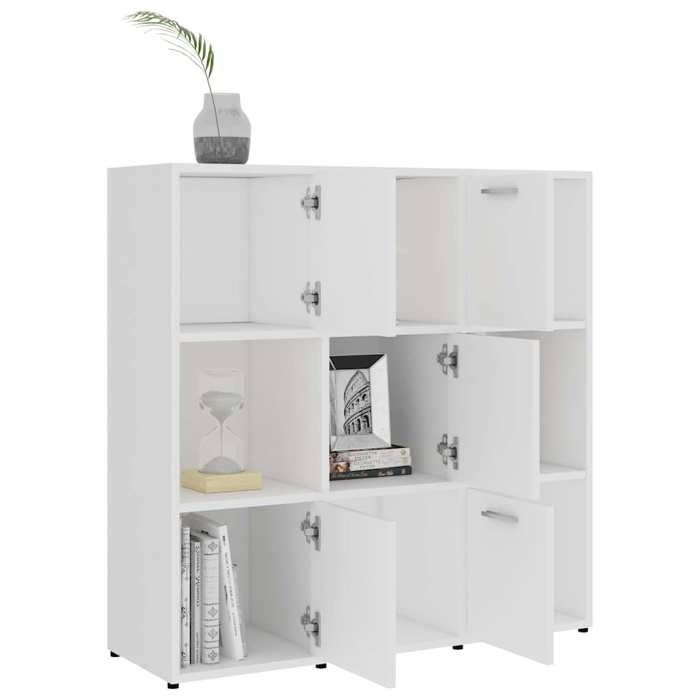Magnifique Bibliothèque Blanc 90x30x90 cm Bois d’ingénierie - design polyvalent - pour maison - Blanc 30 kg 2026_113708