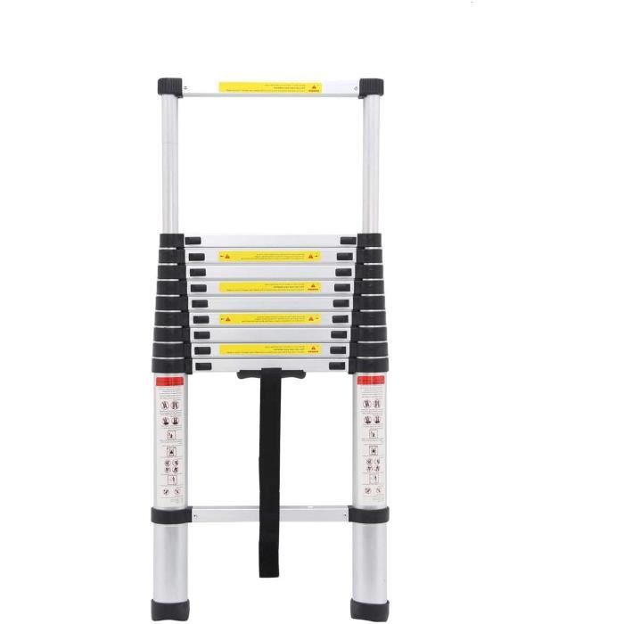 Echelle télescopique télescopique en aluminium réglable et pliable - 2 ...