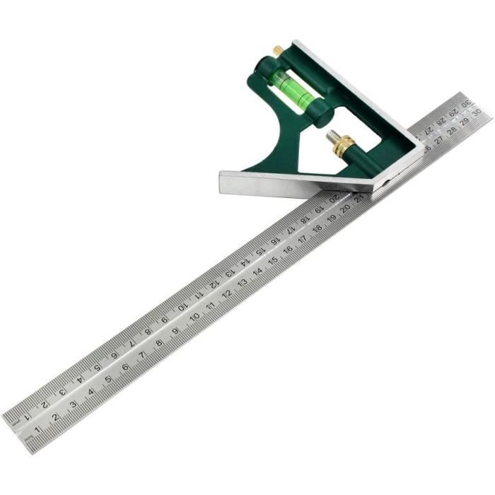 Équerre combinée 300-12 avec niveau à bulle, règle à angle droit ...