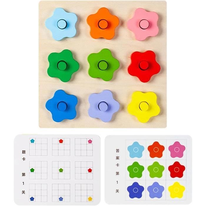 Puzzle En Bois Montessori – Jeu éducatif Formes Et Couleurs – Développe La Motricité Fine Des Tout-petits