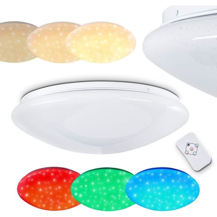 Plafonnier Led À Décor Étoilé, Plafonnier Led Salle De Bain Ip44, Décor