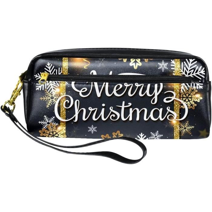 YINGD Trousse à Crayons En Cuir Synthétique Damassé - Noir/blanc - Ornement Pour étudiants, Couleur, 7.7cm*7.7cm*20.5cm, Ensemble Cartable