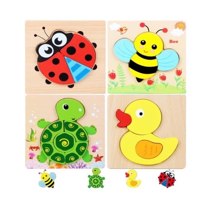 Puzzles en Bois Enfant, 6 en 1 3D Puzzle Cube Animaux en Bois Enfant, Jouet  pour 1 2 3 Ans, Jeux Éducatif Préscolaire pour Garçon - Cdiscount Jeux -  Jouets