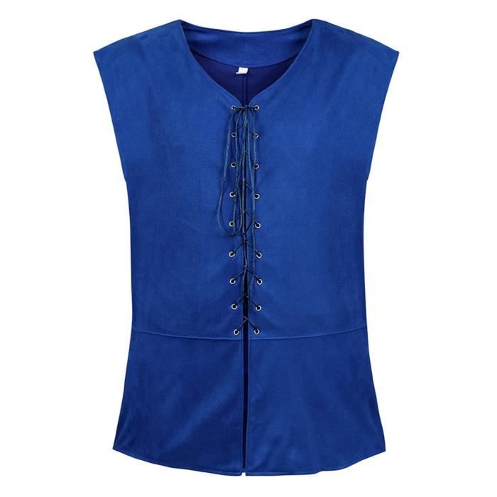 Vert Foncé - XXL - Costume De La Renaissance Médiévale Pour Hommes, Gilet Gothique Steampunk