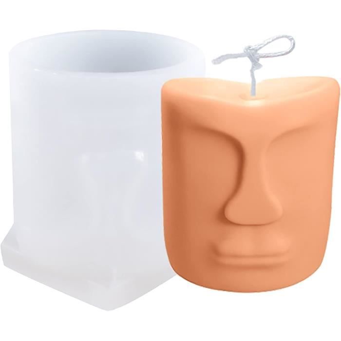 Moule En Silicone Pour Bougie Visage Abstrait - Résistant à La Chaleur (-40°C à +230°C) - DIY Résine, Plâtre, Bougies